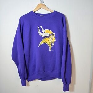Vintage 2000‎ NFL Vikings Sweatshirt XL Lee Sport Purple Gold Logo Crewneck